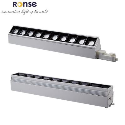 China RONSE 50w Industrial Track Led Linear Light Shop Linear Adjustable Display Lights Dali Dimmable 2 3 4 Wire Linear Led Track Lighting for sale