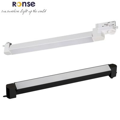 China RONSE Industrial 3 4 Wire Linear Track Spot Down Light Desk Room Lighting SMD Black 60w Led Linear Track Lights for sale