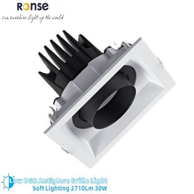 China RONSE Modern Grill Lights Deep Recessed 6.3 Inch 30W 2700Lm Cut Out Square Cob Grill Light Deep Recessed Ceiling Mount Easy Replace for sale