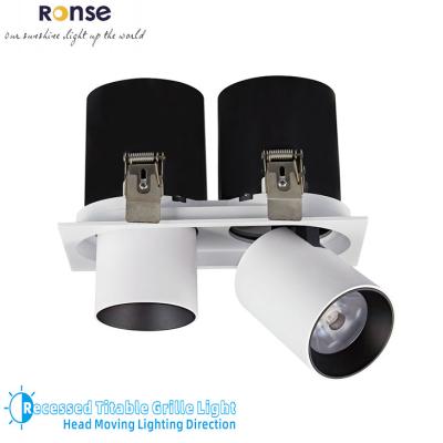 China RONSE China Manufacturers 15W 25W Post Modern 360 Degree Rotatable Grill Light Bedroom Office Ip20 COB Recessed Dimmable Led Grill Light for sale