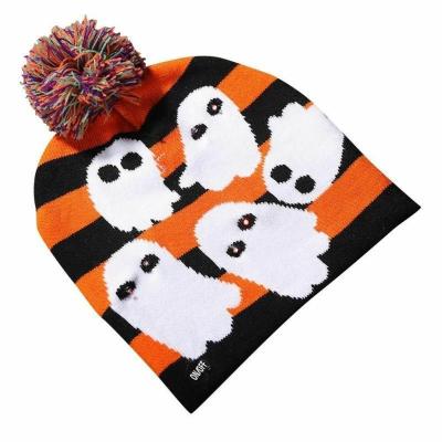 China New Fashion Image Winter Beanie Hat Custom Customized Logo Christmas Hallowmas Knitted Acrylic Kids Adults Unisex Ski Holiday Hat OEM for sale