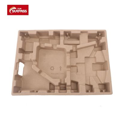 China Biodegradable Molded Pulp Packaging Tray Recycle Biodegradable Smart Electronics Material Dry Pressed Industrial Packaging Trays for sale