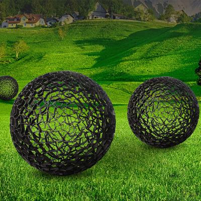 China Abstract China Hollow Sphere Metal Sculpture For Outdoor Ornament Garden Sculpture for sale