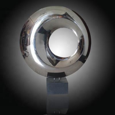 China Wholesale Plating Sculpture Stainless Steel Half Sphere Circular Sculpture In Europe for sale