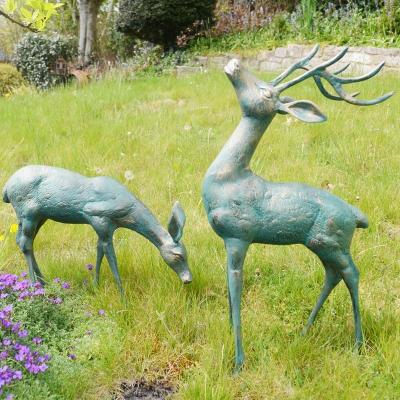 China Europe Life Size Modern Decorative Garden Bronze Deer Sculpture for sale