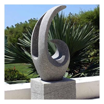 China New Europe Design Black Abstract Garden Scenic Sculpture In Stone Modern Innovative Modern Sculpture for sale