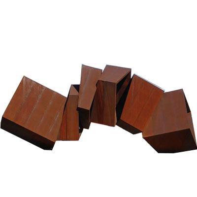 China Europe Garden Landscape Decorative Sculpture Big Rubik's Cube Corten Steel Sculpture for sale