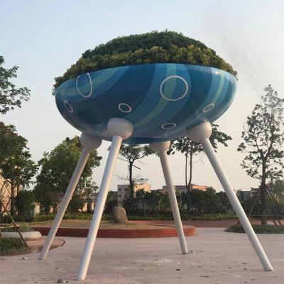 China Garden Landscape Park Statue Minimalist Metal Decoration Modern Design Large Flower Pot for sale