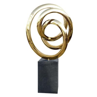 China Fantastic China Gold Plated Polyester Silver Abstract Resin Fiberglass Series Polyresin Indoor Abstract Sculpture for sale