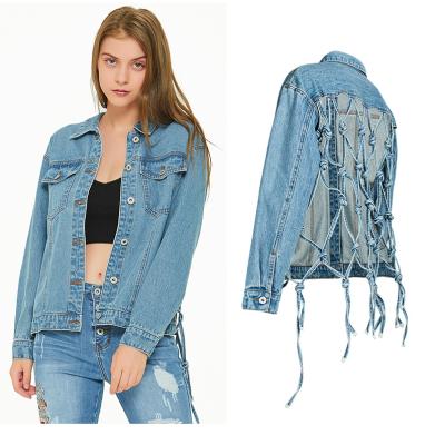 China Hot Sale Windproof Ladies Girls Womens EDOSIR Bomber Jacket Long Sleeve Denim Jacket With Hook Back for sale