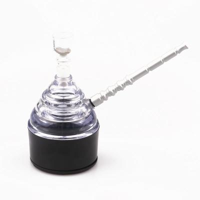 China Easy Hose Electronic Hookah Electric Heating Stool Shaped Water Pipe Glass Smoking Pipe for sale