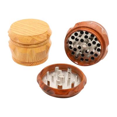 China Portable Customize Logo Laser Printing Portable 4 Layers Wooden Herb Grinder for sale