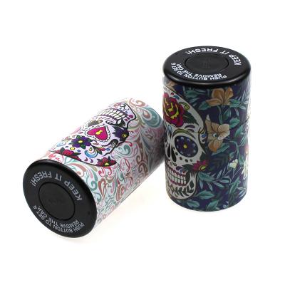 China Keep Taste Accessories Creative Colorful Skulls Cigar Box Stash Jar Plastic Smell Smoking Proof for sale