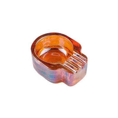 China Factory Price Glass Waterproof Custom Plating Ashtray for sale