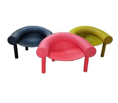 China Contemporary Indoor Outdoor Furniture Plastic Horseshoe PE Garden Armchair Leisure Plastic Chair for sale