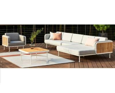 China Luxury Outdoor Teak Sofa Garden Furniture UV Esistant And Water Resistant Aluminum Furniture for sale