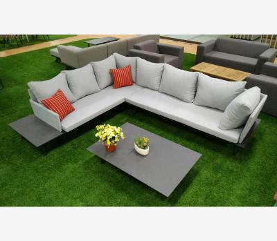 China Contemporary Quick Dry Fabric L Shape Foam Water Resistant Outdoor Living Room Sofa Set for sale