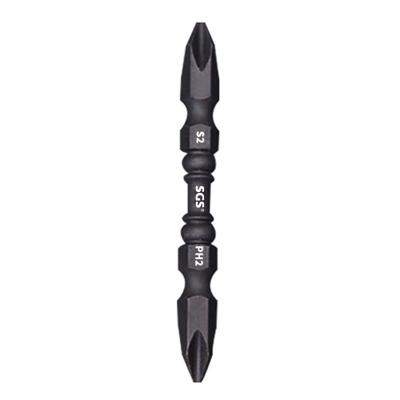 China SGS Source Factory 6.35mm Double Head PH2 Material S2 65mm-150mm Magnetic Black Phosphating Industrial Screwdriver Bit for sale