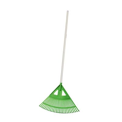 China Lightweight Yellow Leaf Raking Rake Made Of PP Plastic Material for sale