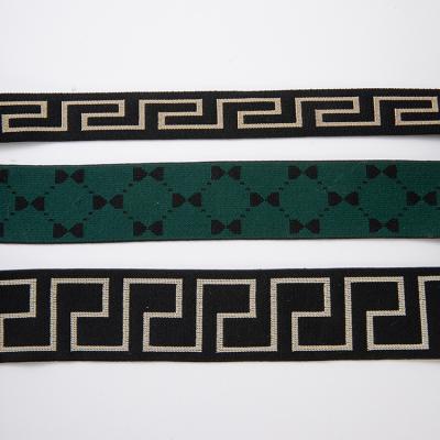 China Jacquard Elastic Free Custom Webbing Webbing Webbing Design Waistband Elastic Webbing for sale