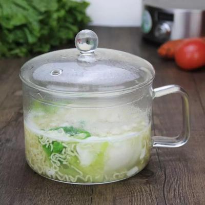 China 1100ml High Borosilicate Transparent Handmade Heat Resistant Glass Bowl Viable For Kitchen for sale