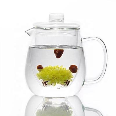 China Heat resistant glass set of viable handmade clear glass teapot, glass pot and cup for sale