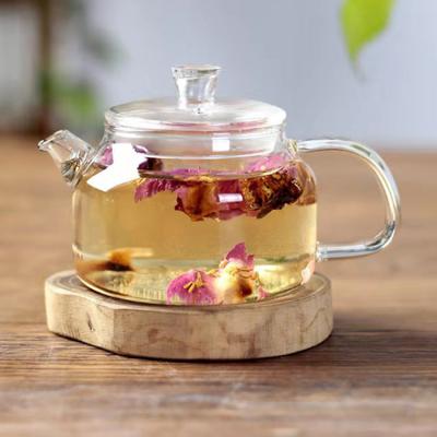 China Borosilicate Glass Teapot Durable Pyrex Glass Heat Resistant Clear Teapot With Tea Set for sale