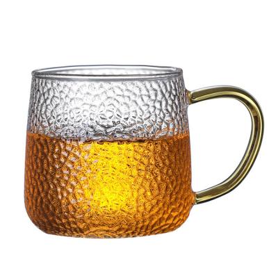 China Sustainable Borosilicate 300ml 400ml Single Wall Insulated Single Wall Glass Mug With Handle for sale