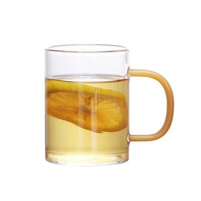 China Wholesale Custom Modern Single Wall Sustainable High Borosilicate Glass Coffee Mugs With Handle for sale