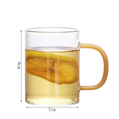 China Wholesale Custom High Sustainable Borosilicate Glass Coffee Mug Single Wall Coffee Mugs With Handle for sale