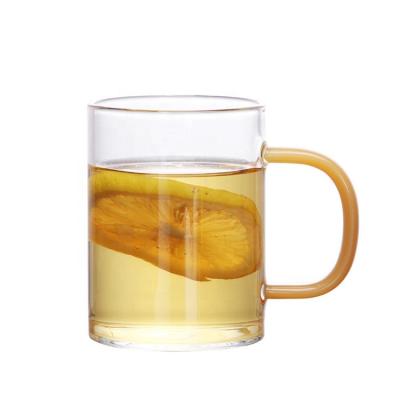 China Sustainable Portable Borosilicate Glass Water Tea Cups Single Wall Coffee Mugs Cup for sale