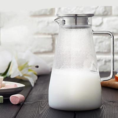 China High Borosilicate Glass Water Jug Ice Viable Custom Heat Resistant Clear Tea Carafe Jug for sale