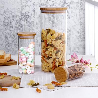 China Factory Price Cover Glass Jar With Storage Jar Glass Bottle With Flip Top for sale