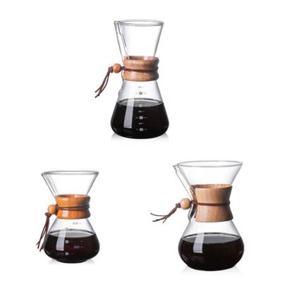 China Amazon Borosilicate Glass Coffee Pot Sustainable Pendant Drip Pour Over Glass Coffee Pot 600ml With Stainless Steel Coffee Filter for sale