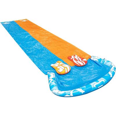 China 0.18 mm PVC Phthalte Free Slide and Water Slide with 2 Bodyboards Summer Toy with Build in Sprinkler for Backyard and Outdoor Water Toys for Kids children for sale