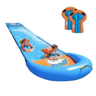 China 0.20/0.15mm PVC Phthalte Free 30 Feet Racing Water Slide For Kids And Adults With Splash, With 2 Body Panels for sale