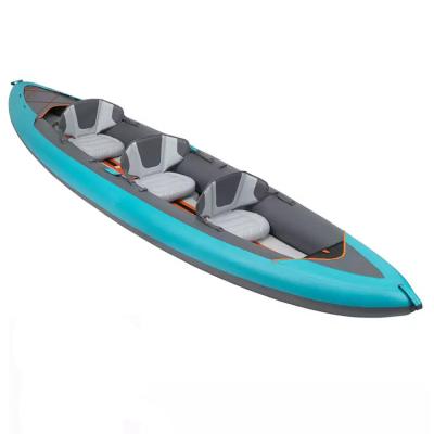 China Custom 3 Person Unisex Inflatable PVC Kayak Supplier Drop Stitch Inflatable Kayak for sale