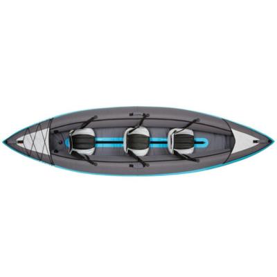 China Unisex Blue PVC Inflatable Kayak 3 Person Fishing Inflatable Kayak Boat for sale