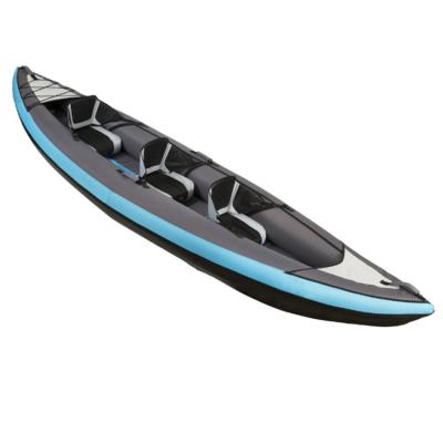 China Unisex 2 Color Low MOQ 3 Person Kayak Inflatable Fishing Boat Canoe for sale