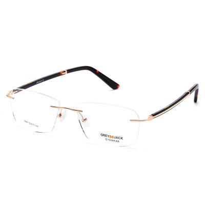 China Hot Selling Eyewear Metal Wholesale Fashion Reading Glass Rimless Frame Glasses Frames Optical Frames For Women Men for sale