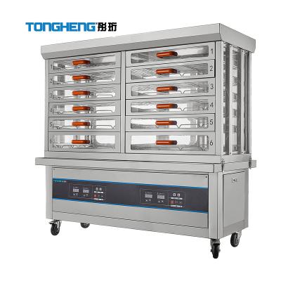 China Snack Factory Commercial Food Display Drawers Dim Sum Warmer Showcase for sale