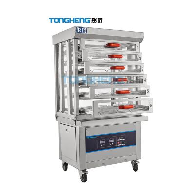 China Snack Factory Restaurant Food Display Warmer Glass Cake Showcase Heating Cabinet for sale