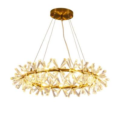 China Nordic post-modern modern dining room LED D800 D1000 D1200 table light creative bedroom light luxury hanging crystal chandelier for sale