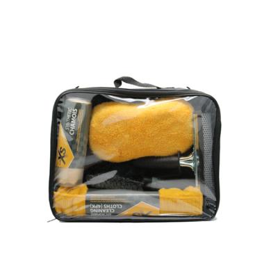 China Sustainable Supplies Microfiber Car Limpieza Cleaning Set With Towel Sponge Brush for sale