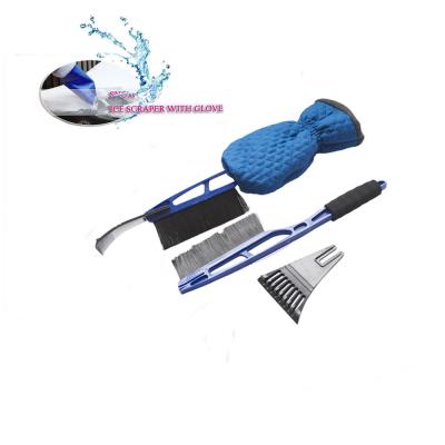 China Car Cleaning Long Handle Ice Scraper Glove Auto Window Cleaning Snow Shovel Gloves for sale