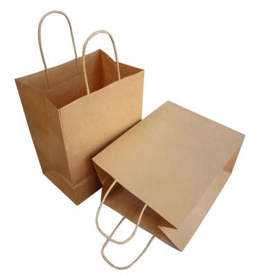 China Brown Shopping Takeout Twisted Paper Bags Strong Biodegradable Food Grade Bakery Food Grade Bakery Food Grocery Shoes Gifts Clothes Wine Strong Biodegradable Twisted Paper Bags for sale