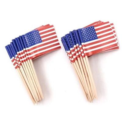 China Biodegradable Disposable Toothpick Bamboo Flag Stick Flag Stick Bamboo+paper Bamboo+paper Burger Sandwich Bamboo Flag pickDisposable for sale