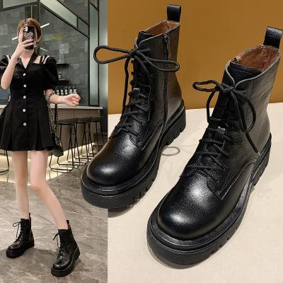 China Best Selling Waterproof Products Durable Lace Up Boots Womens Military Platform Solid Short Army Boots for sale