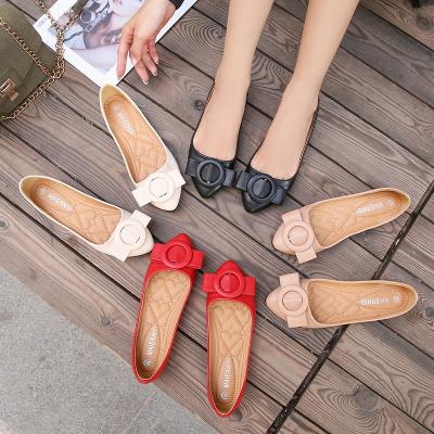 China Custom Shoe Lightweight Shallow Mouth Anti-odor Logo Plus Size Flats Single Flat Shoes for sale