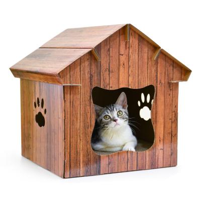 China 2020 Hot Selling Sustainable Pet Cardboard Scratcher Cat House Indoor Catnip Toys PET Toys Eco-friendly for sale